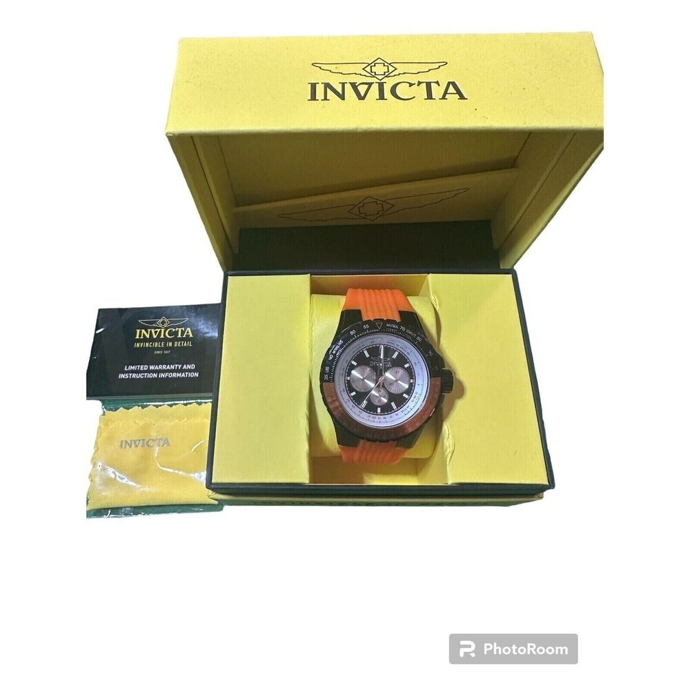 Invicta Aviator Mens 50mm Steel Quartz Silicone Strap Watch